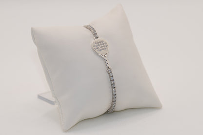 Bracciale Tennis Padel “Match Point” -Pavè Bianco (18 Zirconi)-Argento 925