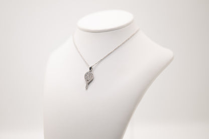 CIONDOLO RACCHETTA ORO BIANCO E DIAMANTI BIANCHI TAGLIO BRILLANTE