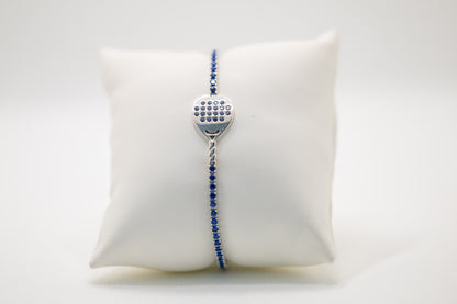 Bracciale Tennis Padel “Match Point” – Zirconi blu – Argento 925