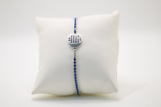 Bracciale Tennis Padel “Match Point” – Zirconi blu – Argento 925