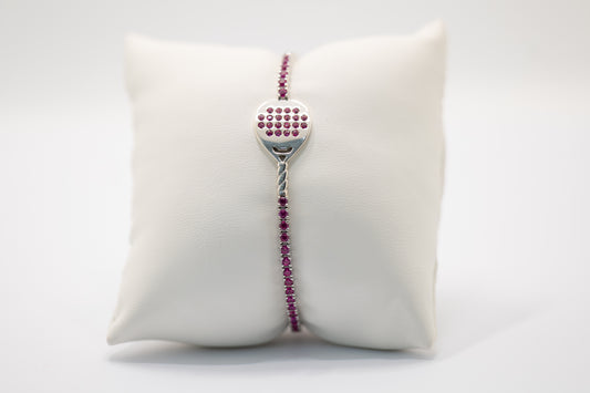 Bracciale Tennis Padel “Match Point” – Zirconi rossi – Argento 925