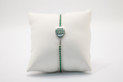 Bracciale Tennis Padel “Match Point” – Zirconi verde smeraldo – Argento 925