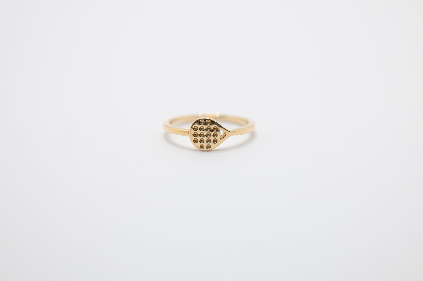 18KT YELLOW GOLD RACKET RING