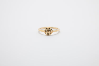 18KT YELLOW GOLD RACKET RING