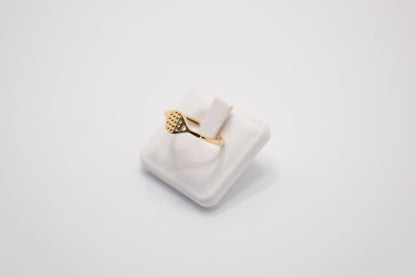 18KT YELLOW GOLD RACKET RING