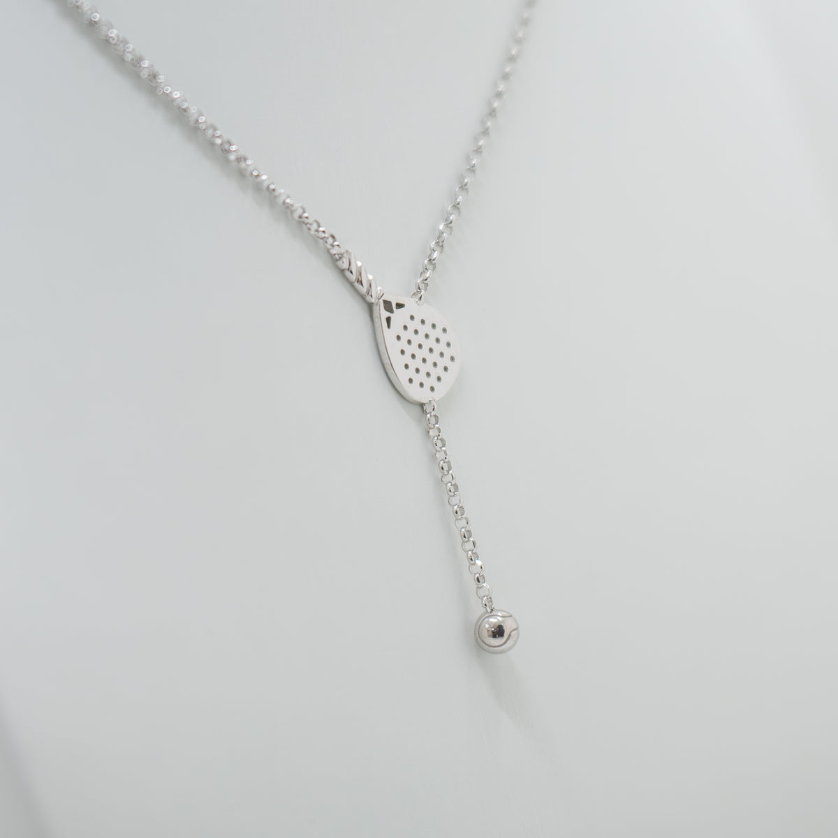 Collana Saliscendi Racchetta Padel in Argento 925