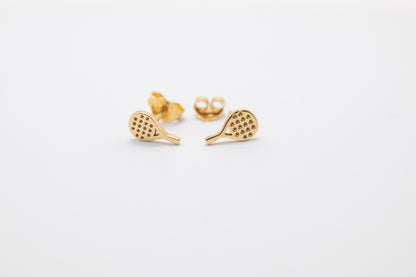 orecchini racchetta padel oro giallo 18 kt