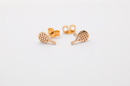 orecchini racchetta padel oro rosa 18 kt