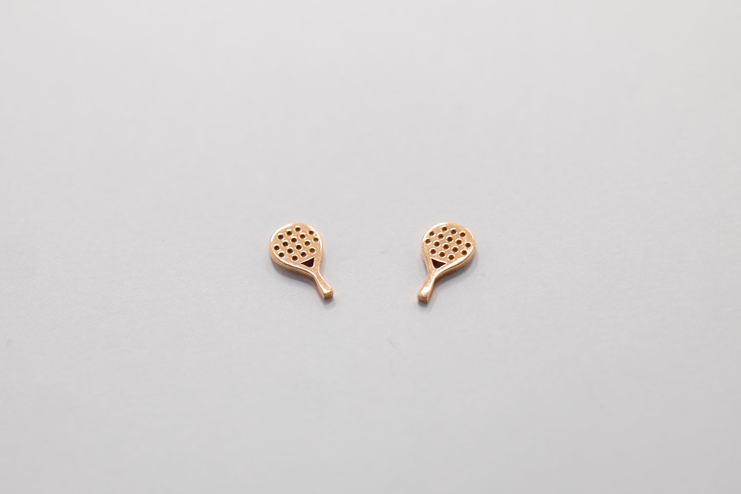 orecchini racchetta padel oro rosa 18 kt