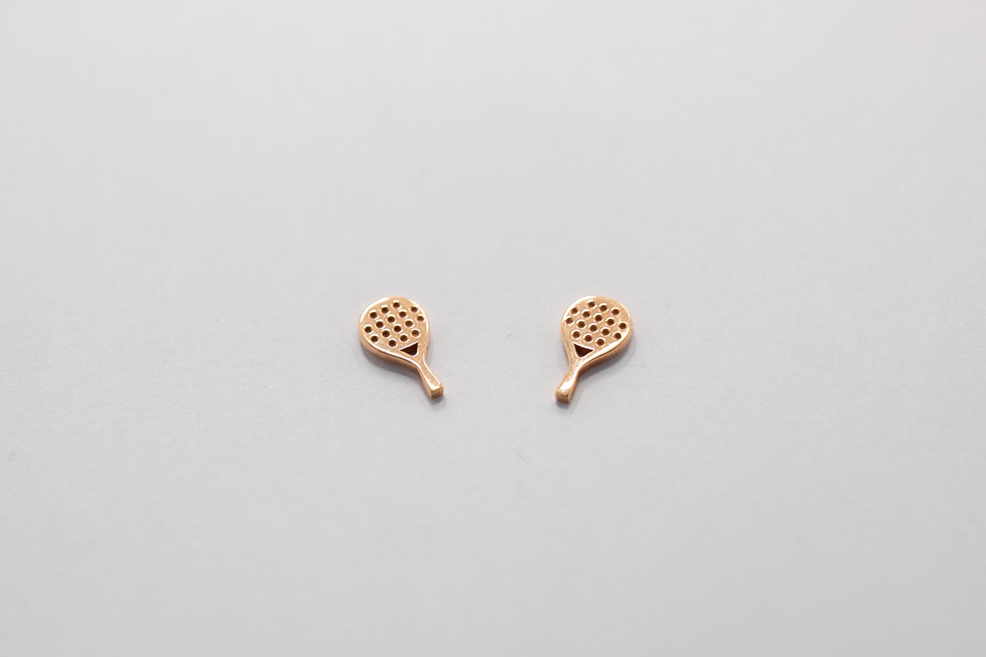 orecchini racchetta padel oro rosa 18 kt