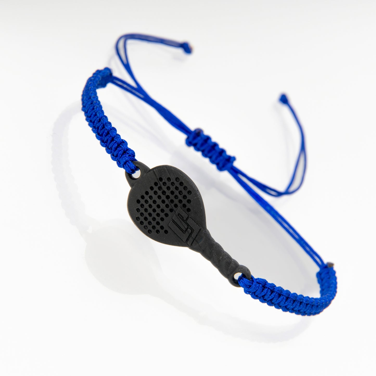 BRACCIALE PADEL RACCHETTA IN RESINA ECOSOSTENIBILE STAMPA 3D  CORDINO BLU ELETTRICO
