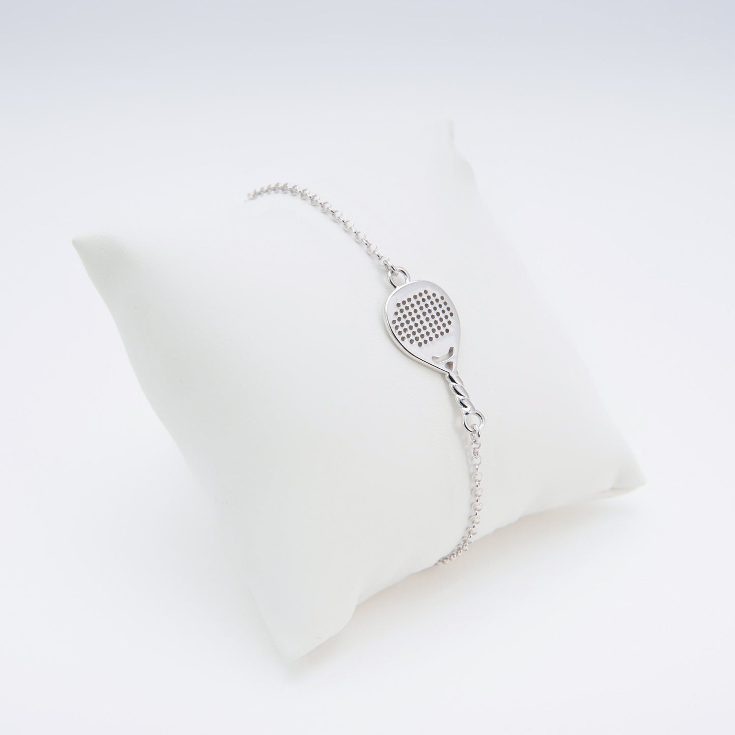 Bracciale racchetta padel goccia in argento 925 con catena regolabile Lagati Padel Jewels