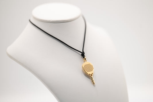 CIONDOLO RACCHETTA PADEL IN ORO 18 KT CON LACCETTO