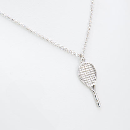 ciondolo racchetta tennis argento 925 catenina regolabile particolare