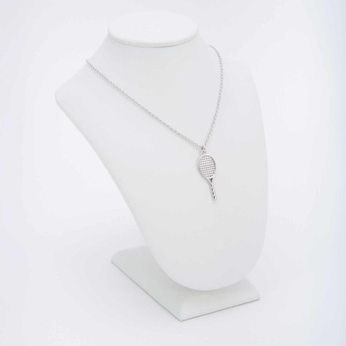 ciondolo racchetta tennis argento 925 catenina regolabile