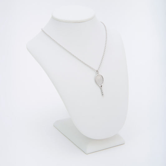 ciondolo racchetta tennis argento 925 catenina regolabile